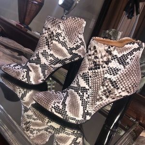 LIKE NEW faux snake skin booties